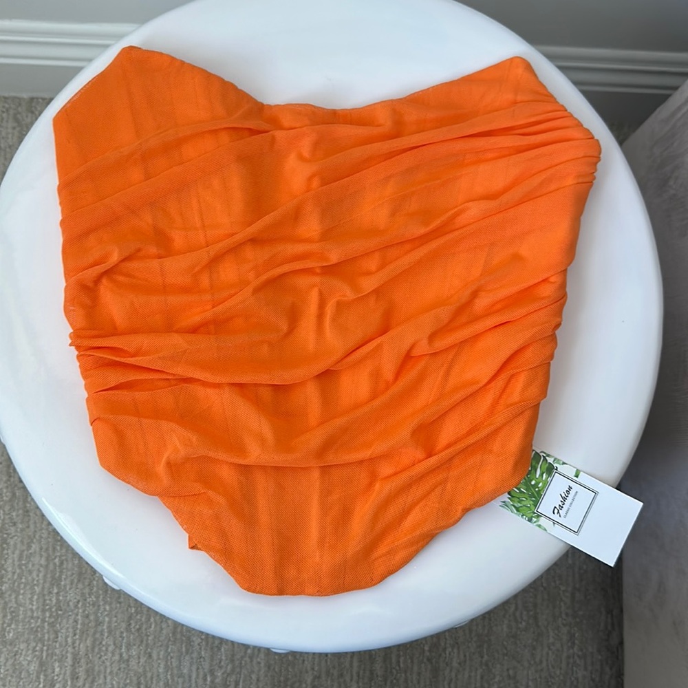 Women’s Brand New Orange Zip Up Top